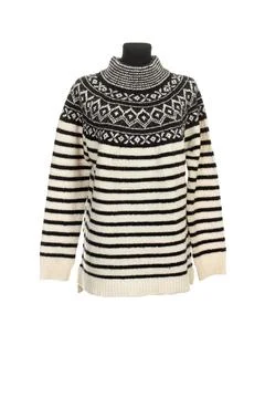 Knitted sweater with a pattern isolated on white Stock Photos