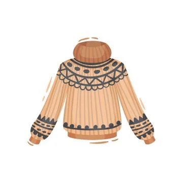 Knitted sweater with a traditional pattern of iceland. Vector illustration. Illustrazione stock