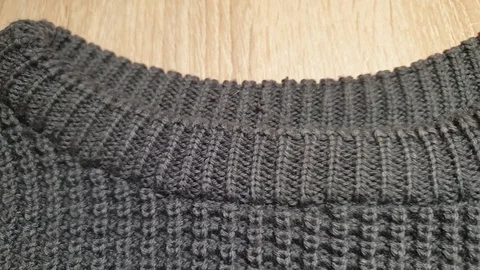 Knitted sweater. Warm winter sweater. Woolen sweater. Stock Footage 118908367