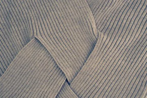 Knitted texture background grey top view flat Stock Photos