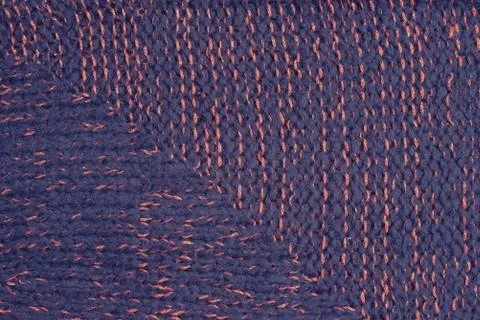 Knitted texture background purple top view flat Stock Photos