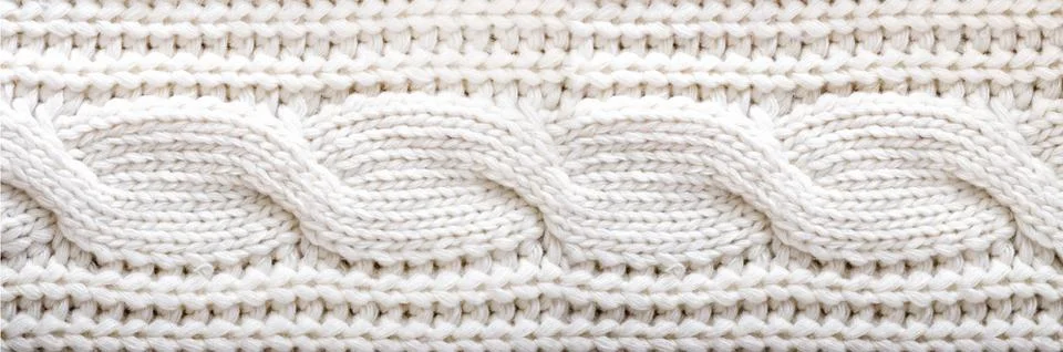 Knitted texture. Pattern fabric made of wool. Background, copy space. Banner Stock Photos