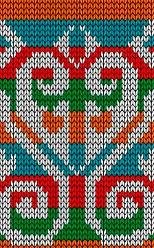 Knitted traditional colors pattern Ilustración de archivo