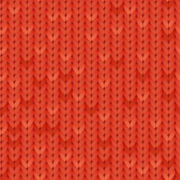 Knitted vector seamless pattern. Red merino wool knit texture. Realistic warm Illustrazione stock