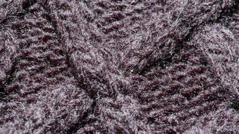 Knitted warm grey sweater or scarf macro close up texture, Cozy warm composition Stock Footage 236161563