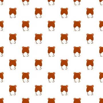 Knitted winter beanie pattern with ear flaps Stock Illustration