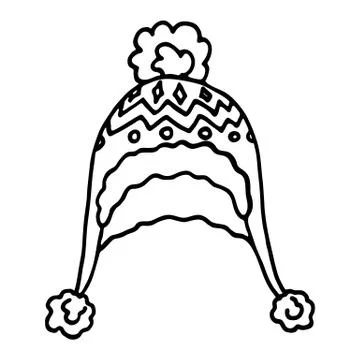 Knitted winter cap on white background Stock Illustration