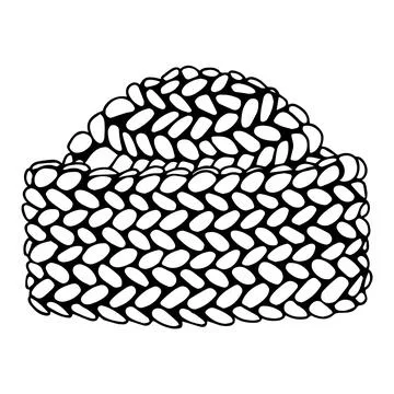 Knitted winter hat in doodle style. Vector illustration on white background. Stock Illustration