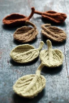 Knitted winter leaf Foto stock