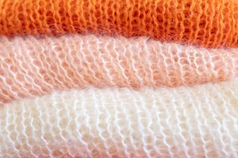 Knitted wool fabric layers. Stock Photos