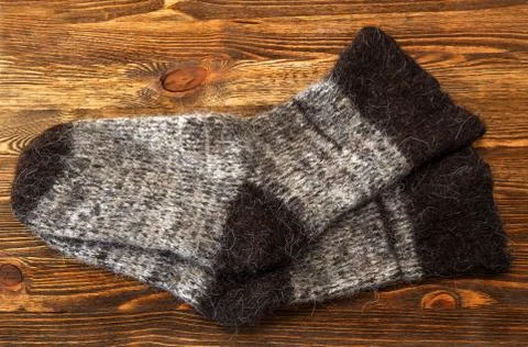 Knitted wool socks Stock Photos