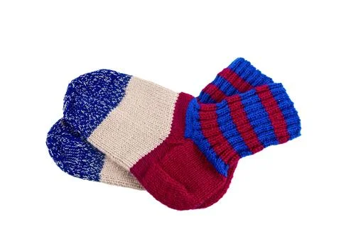 Knitted wool socks . Stock Photos