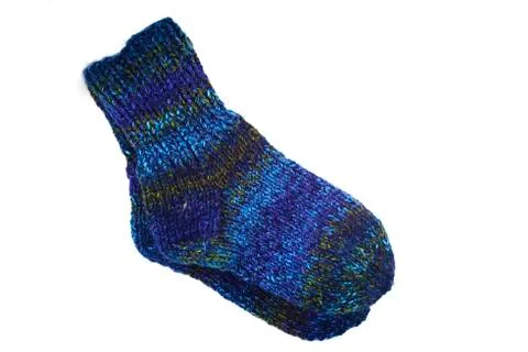 Knitted woolen socks Stock Photos