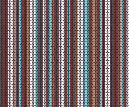 Knitted zigzag seamless pattern background vector illustration Stock Illustration