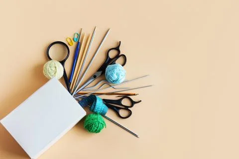 Knitting accessories Foto stock