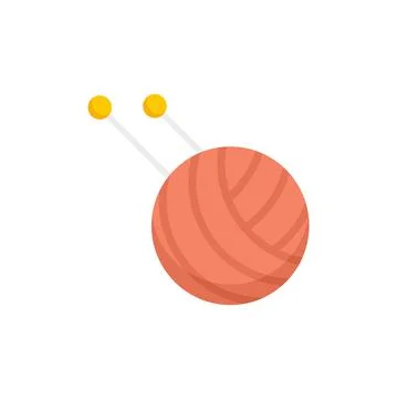 Knitting ball icon flat isolated vector Stock Illustration
