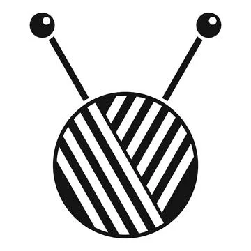 Knitting ball icon, simple style Illustrazione stock