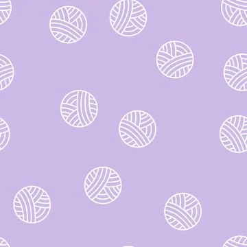 Knitting ball textile line seamless pattern Illustrazione stock