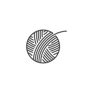 Knitting ball. Vector icon template Stock Illustration