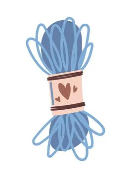 Knitting blue thread Stock Illustration