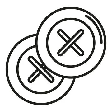 Knitting button icon outline vector. Wool knit イラスト素材