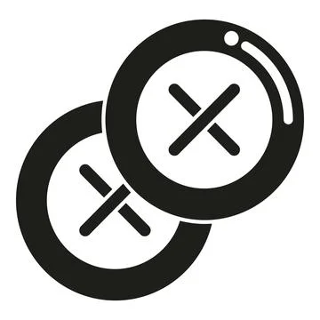 Knitting button icon simple vector. Wool knit Stock Illustration