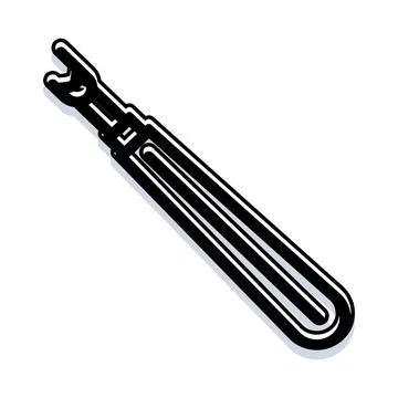 Knitting cable needle tool for crafting hobby Stock Illustration