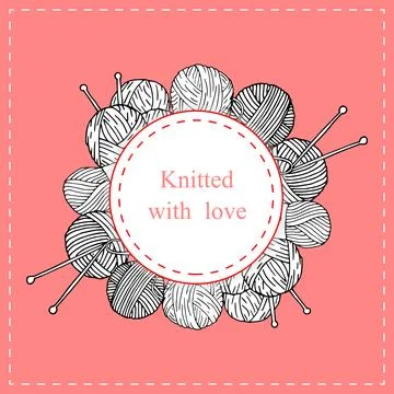 Knitting card Stock Illustration