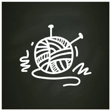 Knitting chalk icon Stock Illustration