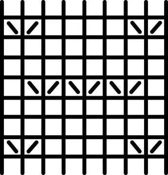 Knitting chart pattern grid scheme for needlework Illustration