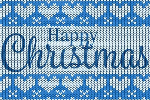 Knitting Christmas vector background happy christmas Illustrazione stock