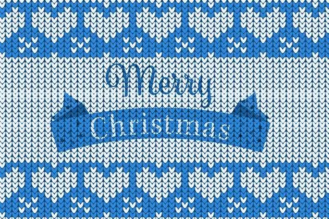 Knitting Christmas vector background merry christmas Stock Illustration