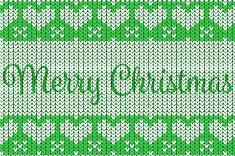 Knitting Christmas vector background merry christmas hand hearts Illustrazione stock