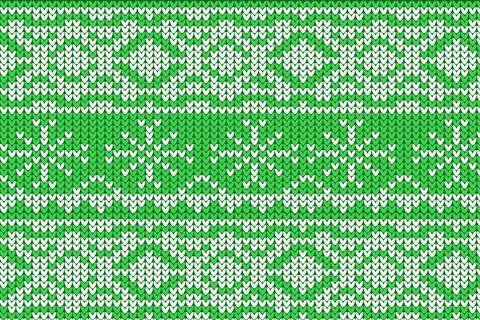 Knitting Christmas vector background snowflakes Illustrazione stock