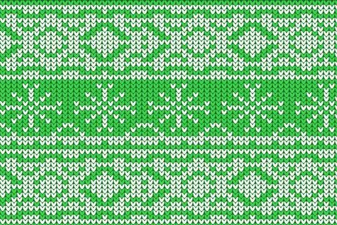 Knitting Christmas vector background snowflakes Stock Illustration