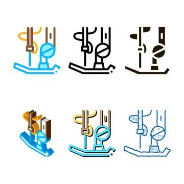 Knitting detail icon diversity vector outline Stock Illustration