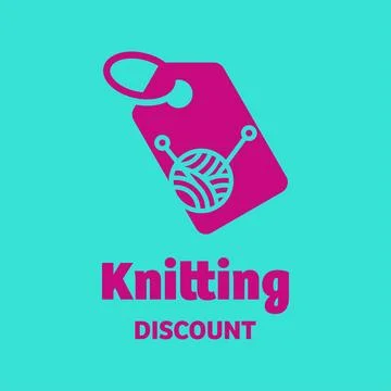 Knitting Discount Logo Stock Illustration
