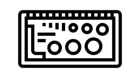 Knitting gauge knitting wool line icon animation Stock Footage 326134191