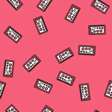 Knitting gauge knitting wool vector seamless pattern Illustrazione stock