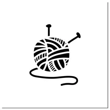 Knitting glyph icon Illustrazione stock