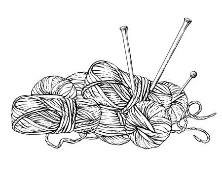Knitting graphic 03 Illustrazione stock