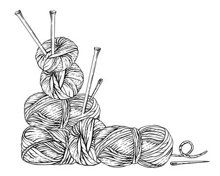 Knitting graphic 03 Illustrazione stock