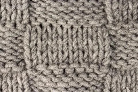 Knitting. Gray knit fabric texture background or knitted pattern background Stock-Fotos