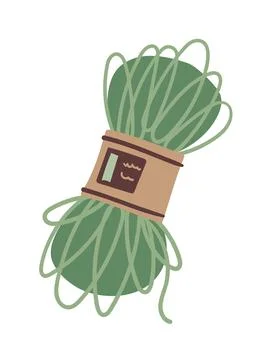 Knitting green thread Stock Illustration