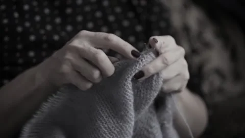 Knitting handmade fur clothes Stock Footage 168173086