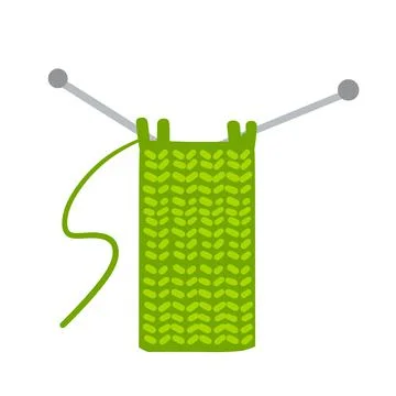 Knitting. Handmade hobby. Woolen threads and yarn イラスト素材