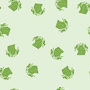 Knitting hands knitting wool glyph seamless pattern Illustrazione stock