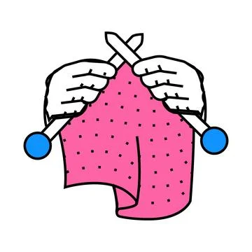 Knitting hands knitting wool icon color illustration Illustrazione stock