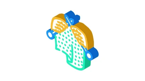 Knitting hands knitting wool isometric icon animation Stock Footage 327291910