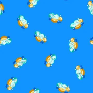 Knitting hands knitting wool isometric icon seamless pattern Illustrazione stock